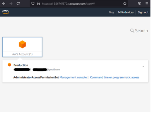 Figures 27: Sign into Member Account as AdministratorAccess User