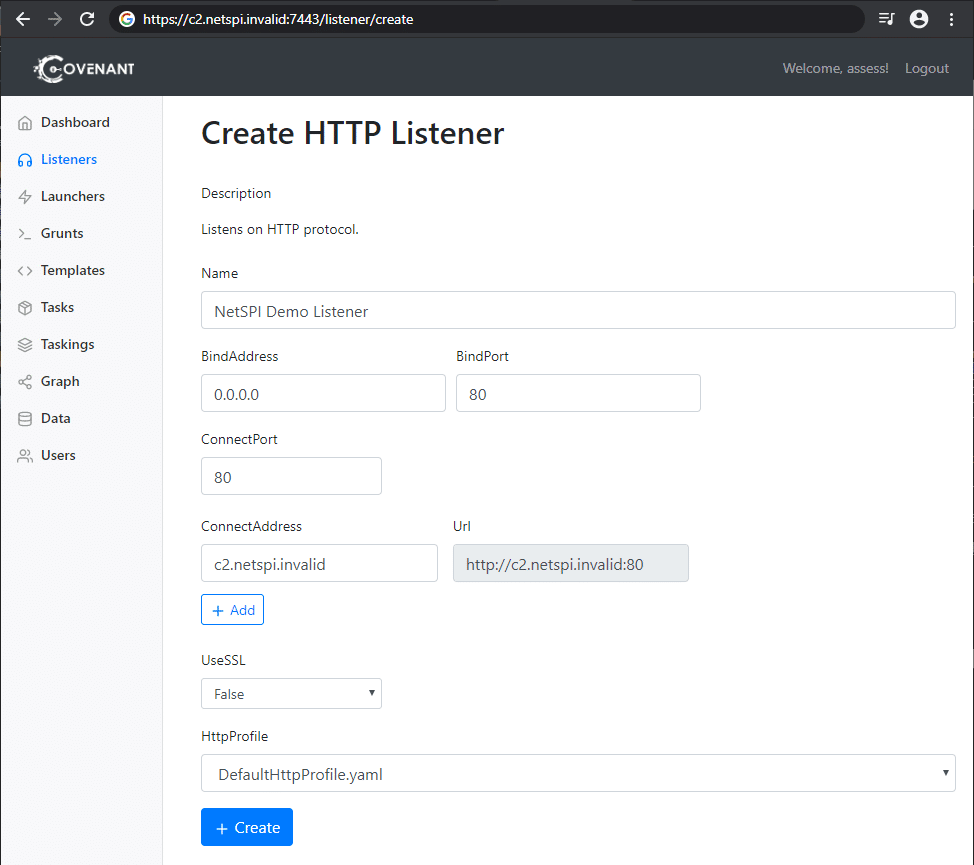 Covenant Http Listener