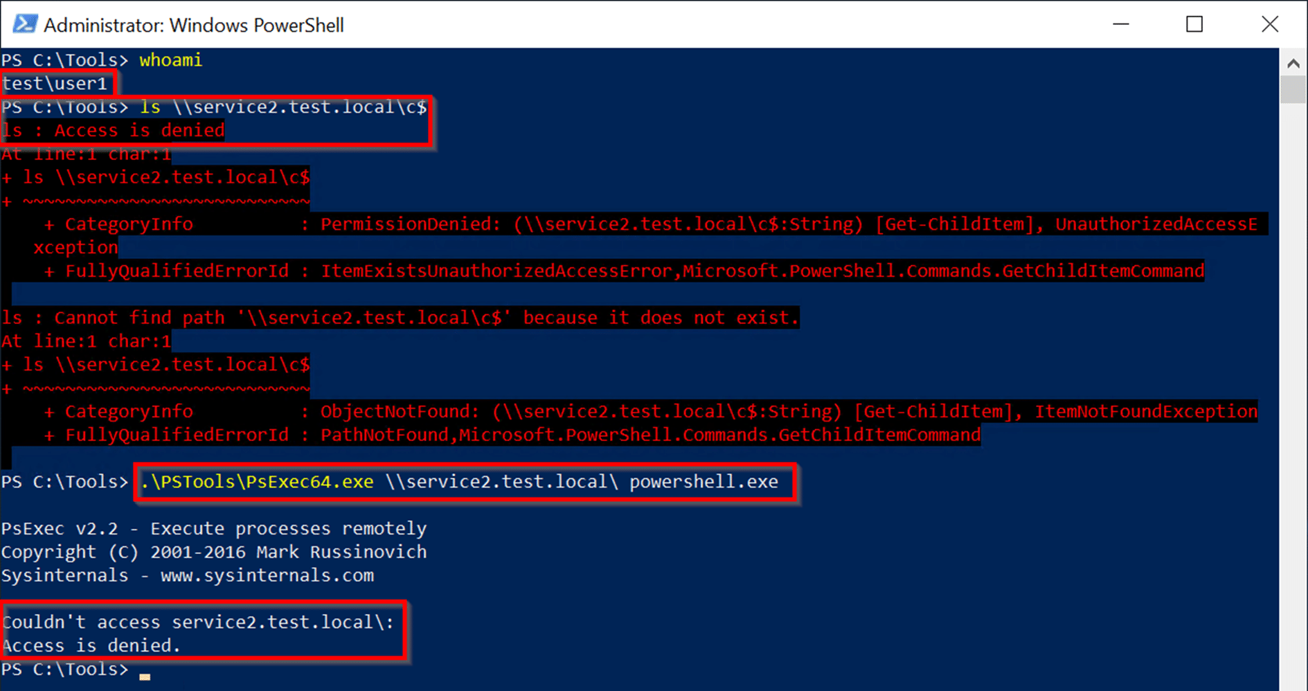 Powershell Access Denied